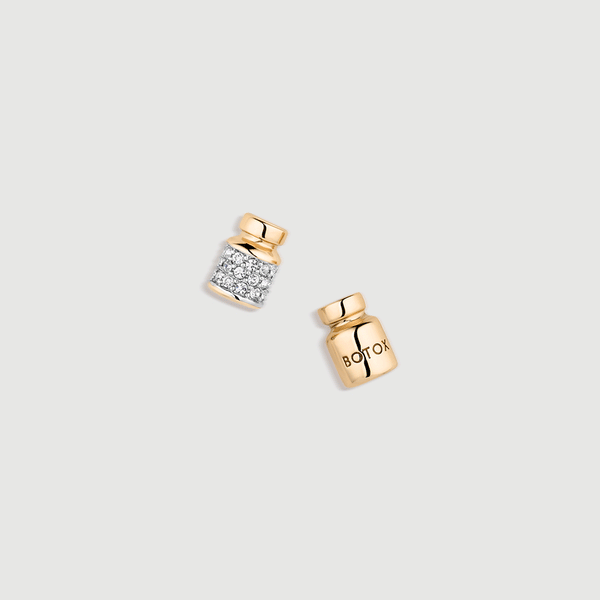 Gold Botox Pavé Stud Earrings