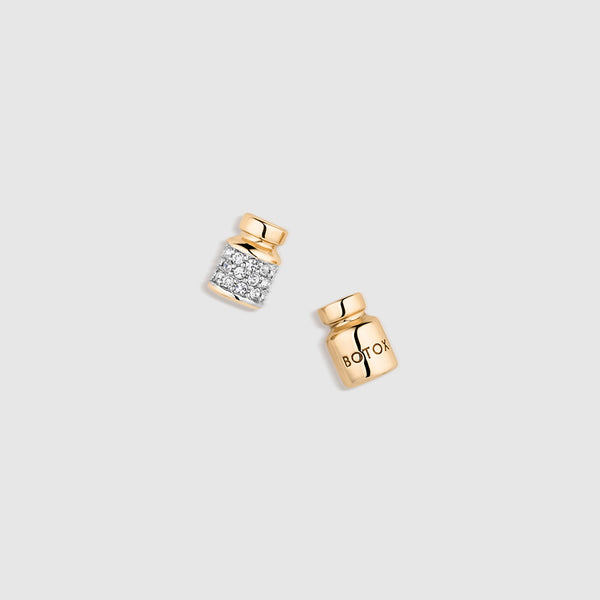 Gold Botox Pavé Stud Earrings