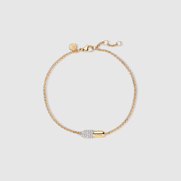 Gold Chill Pill Pavé Bracelet