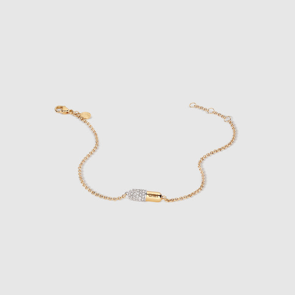 Gold Chill Pill Pavé Bracelet