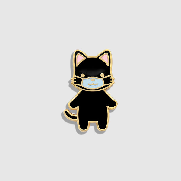 Cat With Mask Enamel Pin