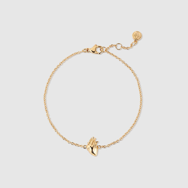 Gold Anatomical Heart Bracelet