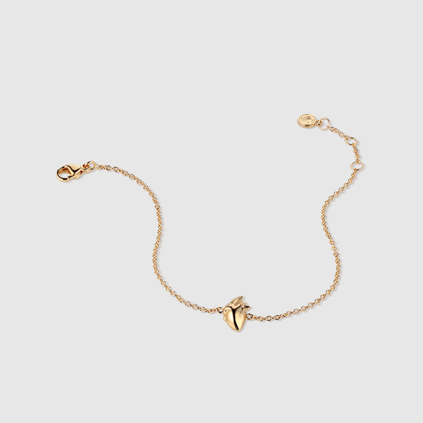 Gold Anatomical Heart Bracelet