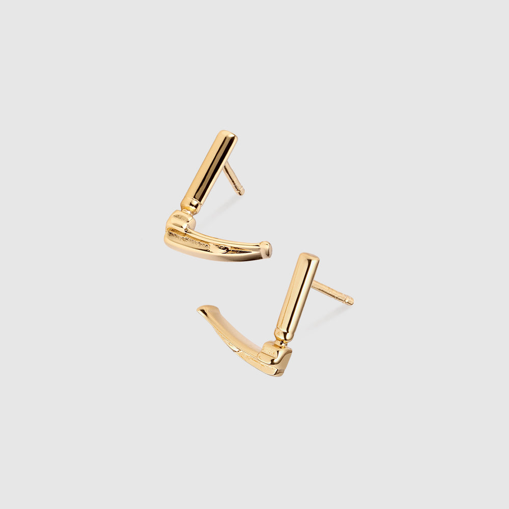 Gold Laryngoscope Stud Earrings