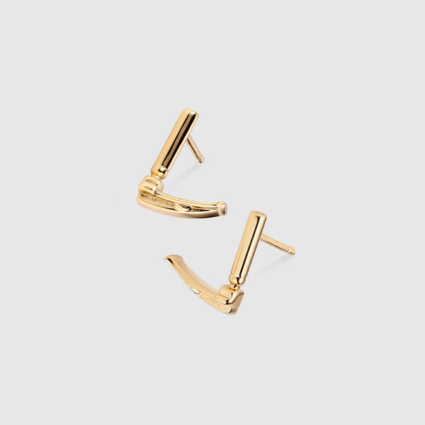 Gold Laryngoscope Stud Earrings