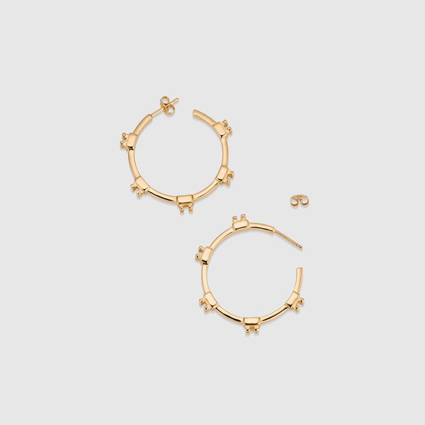 Gold Orthodontic Braces Hoop Earrings