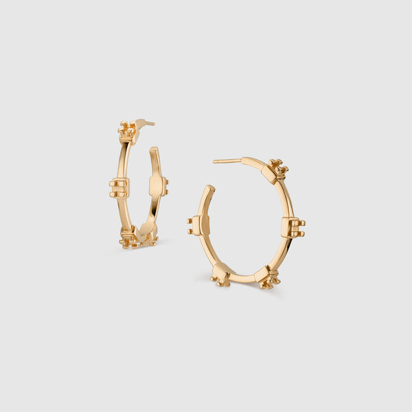 Gold Orthodontic Braces Hoop Earrings