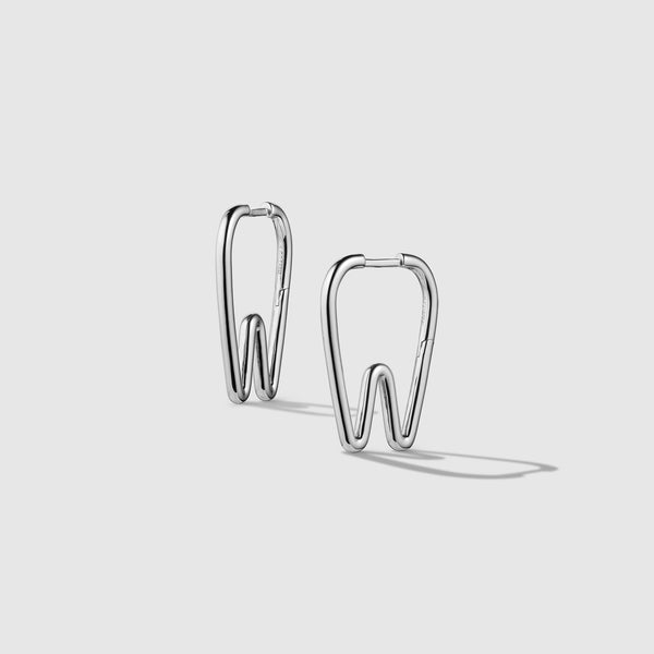 Silver Tooth Hoops