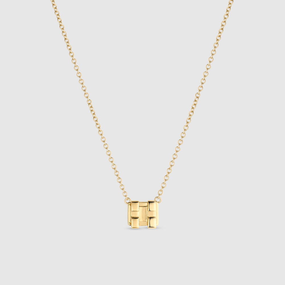 Gold Orthodontic Big Bracket Necklace