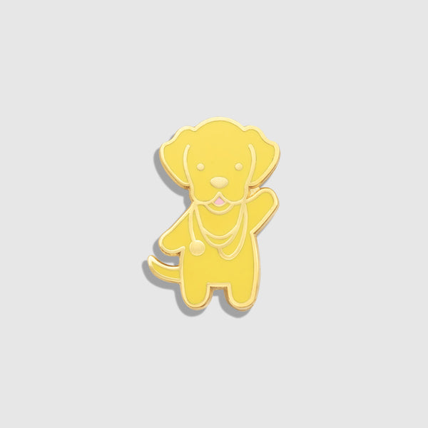 Golden Retriever With Stethoscope Enamel Pin
