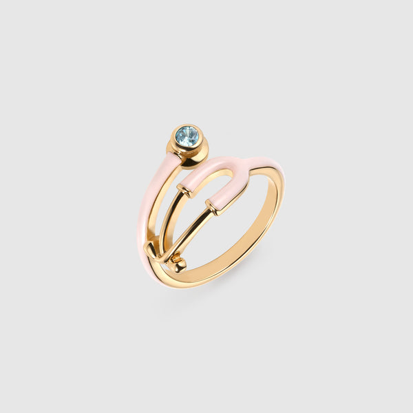 Gold Bold Stethoscope Enamel Ring - Fight Club Pink