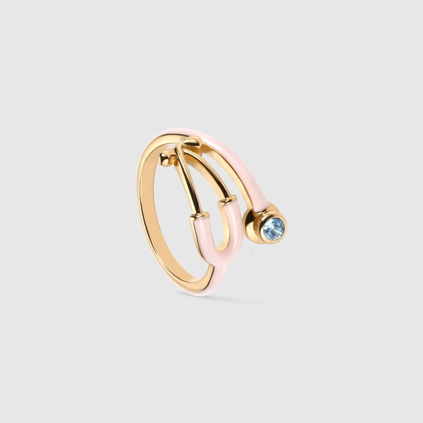 Gold Bold Stethoscope Enamel Ring - Fight Club Pink