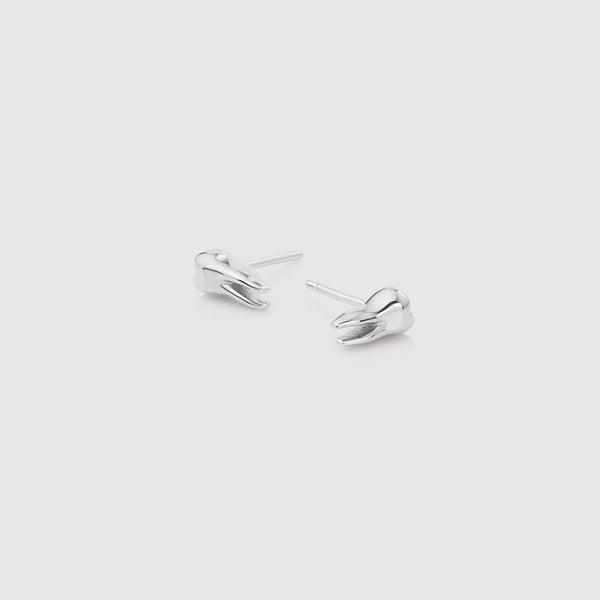 Silver Tooth Stud Earrings