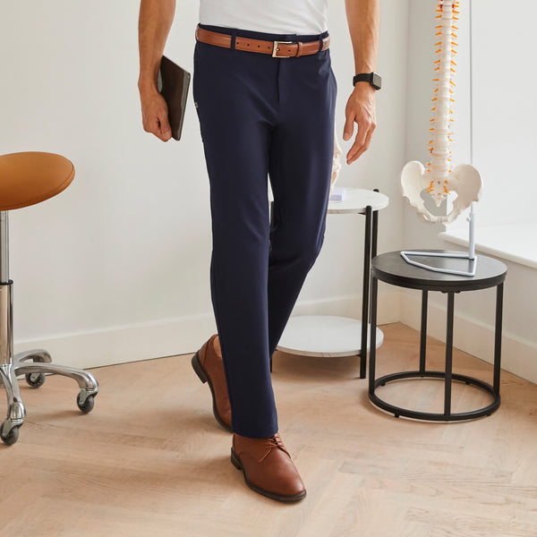 men's Navy FIGSPRO™ Straight Leg Trouser - Short