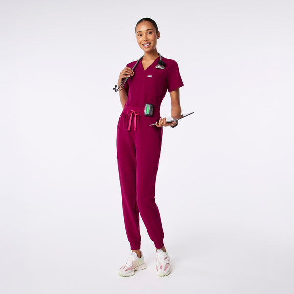 women's Dark Magenta High Waisted Zamora - Jogger Scrub Pant™