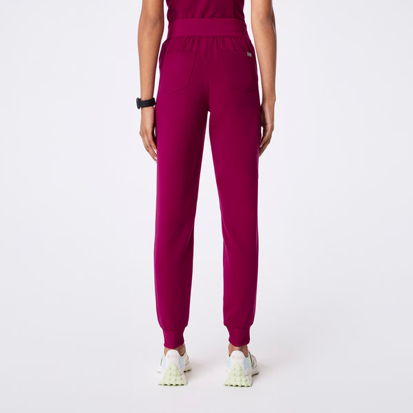 women's Dark Magenta High Waisted Zamora - Petite Jogger Scrub Pant™