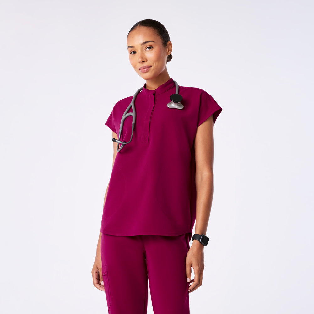 women's Dark Magenta Rafaela - Oversized Scrub Top™