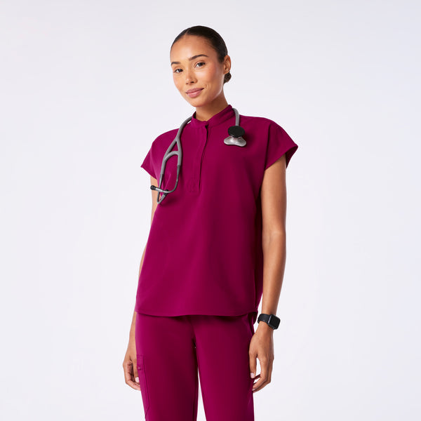 women's Dark Magenta Rafaela - Oversized Scrub Top™