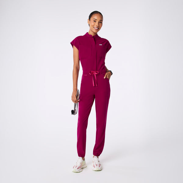 women's Dark Magenta Rafaela Cargo Jogger - Tall ScrubJumpsuit™