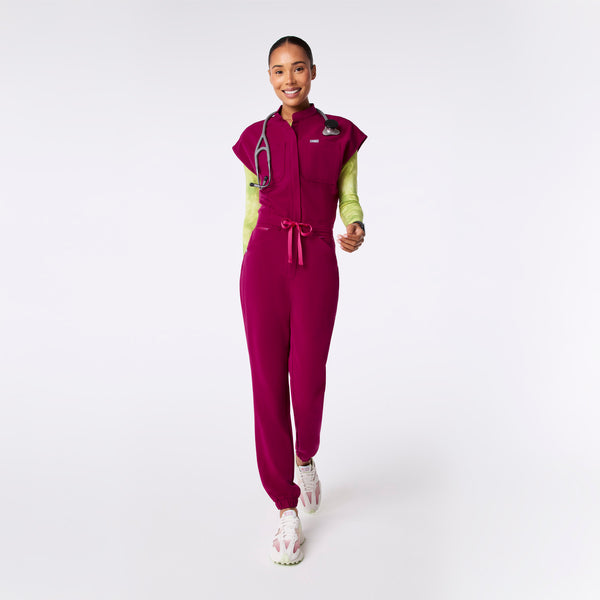 women's Dark Magenta Rafaela Cargo Jogger - ScrubJumpsuit™