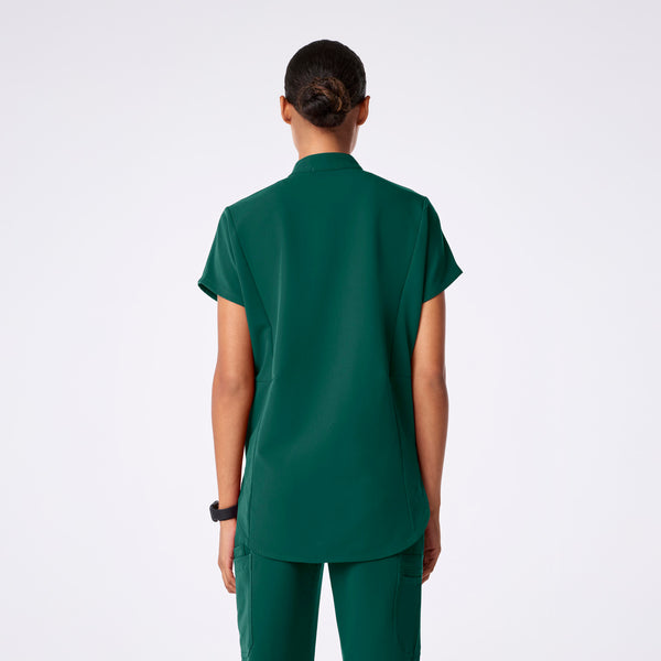 women's Hunter Green Montex - Mock Neck Scrub Top