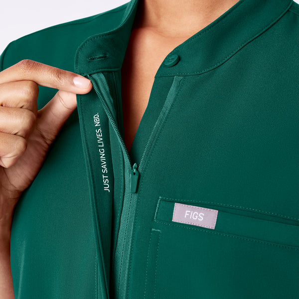 women's Hunter Green Montex - Mock Neck Scrub Top