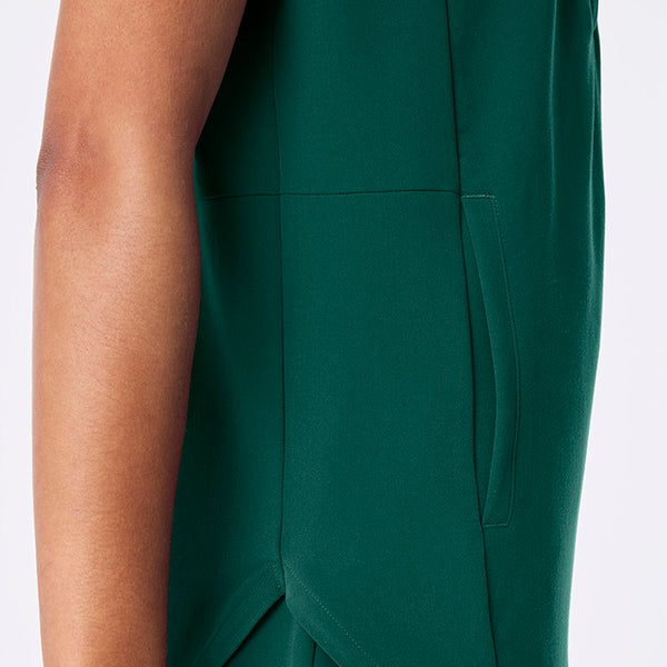 women's Hunter Green Montex - Mock Neck Scrub Top