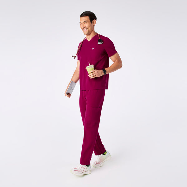 men's Dark Magenta Chisec - Three-Pocket Scrub Top™