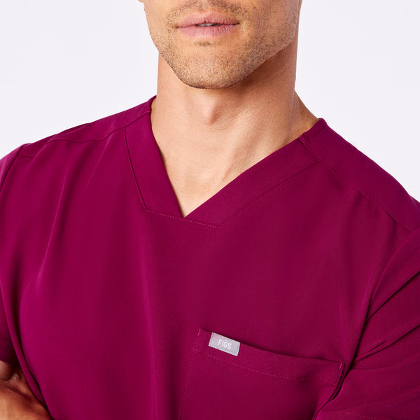 men's Dark Magenta Chisec - Three-Pocket Scrub Top™