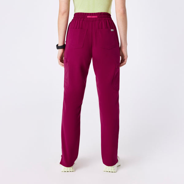 women's Dark Magenta High Waisted Dowa - Tall Scrub Pants