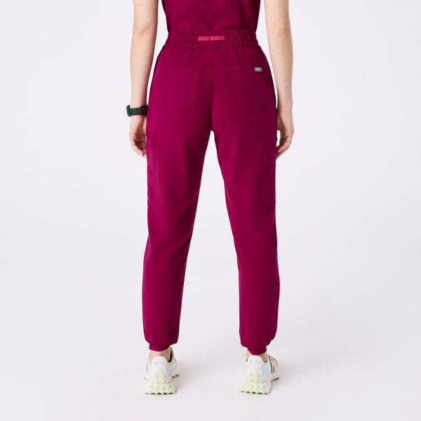 women's Dark Magenta High Waisted Uman Relaxed - Tall Jogger Scrub Pant