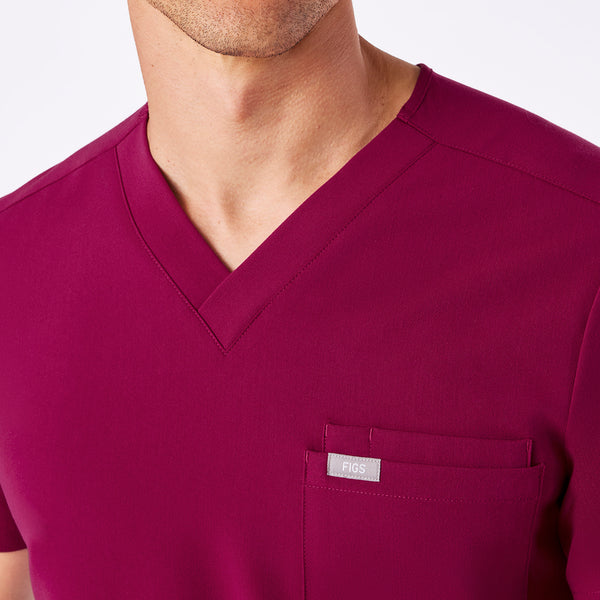 men's Dark Magenta Leon - Three-Pocket Scrub Top™