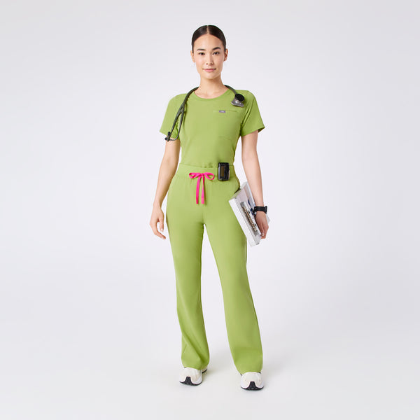 women's Matcha Eliza Slim Crewneck - Scrub Top