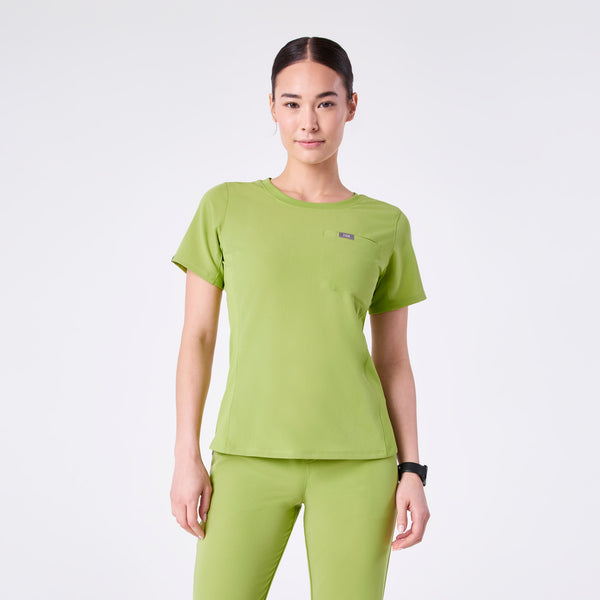 women's Matcha Eliza Slim Crewneck - Scrub Top