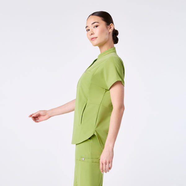 women's Matcha Montex - Mock Neck Scrub Top