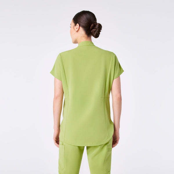 women's Matcha Montex - Mock Neck Scrub Top