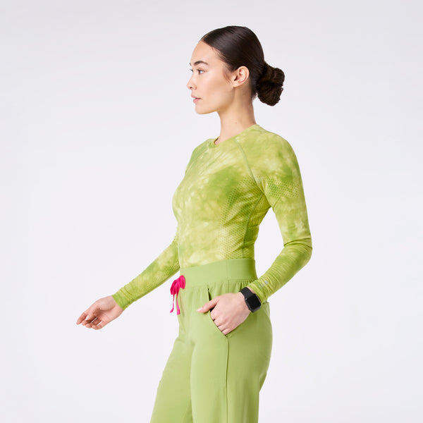 women's Tie Dye Matcha Salta Seamless - Longsleeve Underscrub