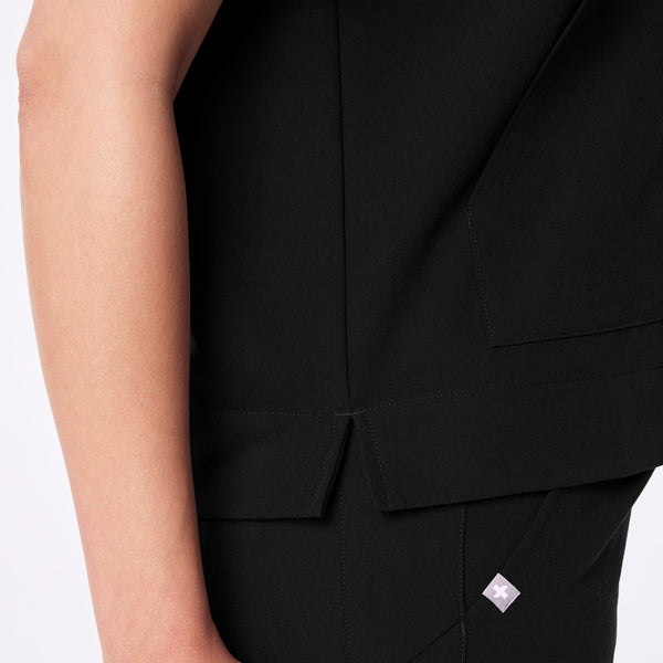 women's Black Canela Crewneck - Scrub Top