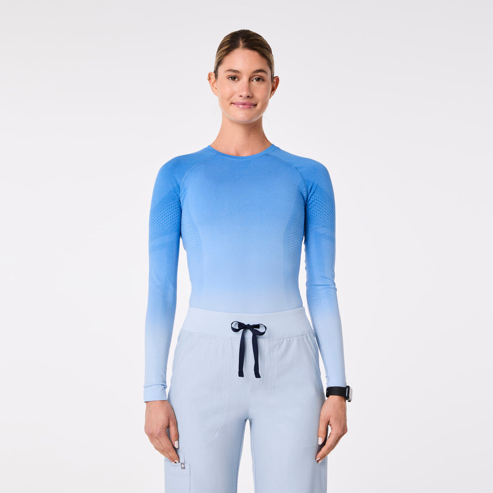 women's Ombre Chambray Salta Seamless - Longsleeve Underscrub