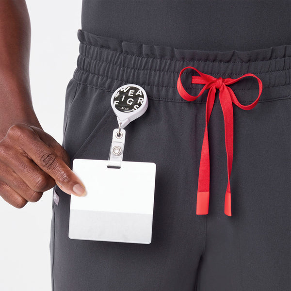 women's Charcoal Regina High Waisted Slim Jogger - Petite Scrub Pant