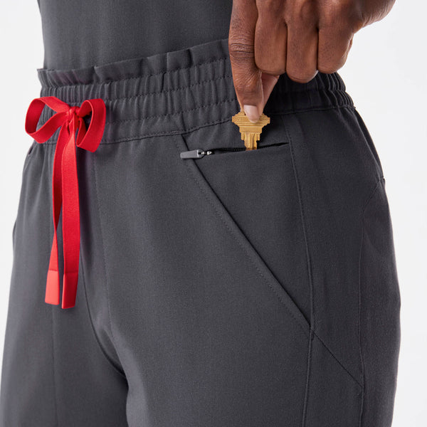 women's Charcoal Regina High Waisted Slim Jogger - Petite Scrub Pant
