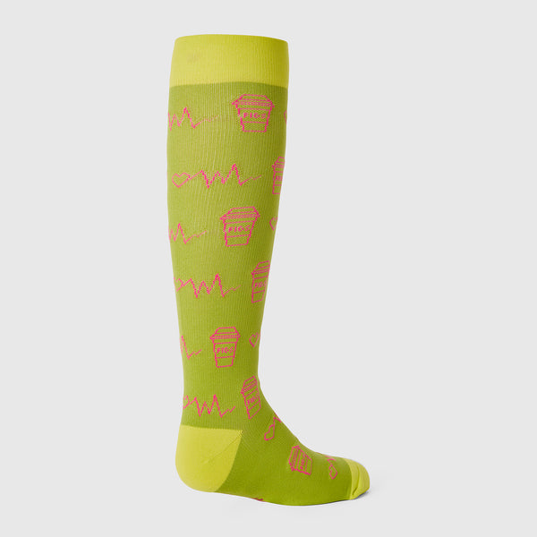 men's Matcha Coffee Icon Drawings - Compression Socks