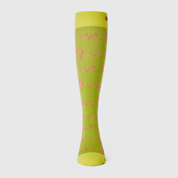 men's Matcha Coffee Icon Drawings - Compression Socks