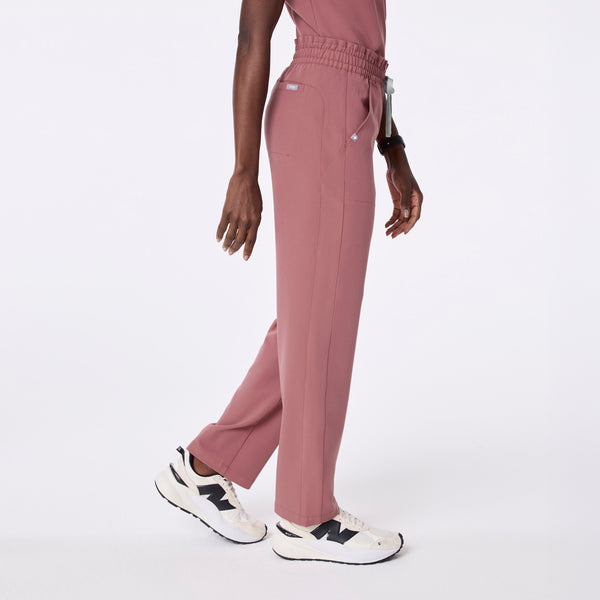 Women's Mauve Davia High-Rise Straight-Leg - Petite Scrub Pant