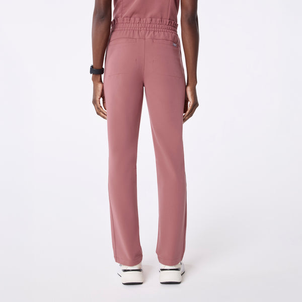 Women's Mauve Davia High-Rise Straight-Leg - Petite Scrub Pant