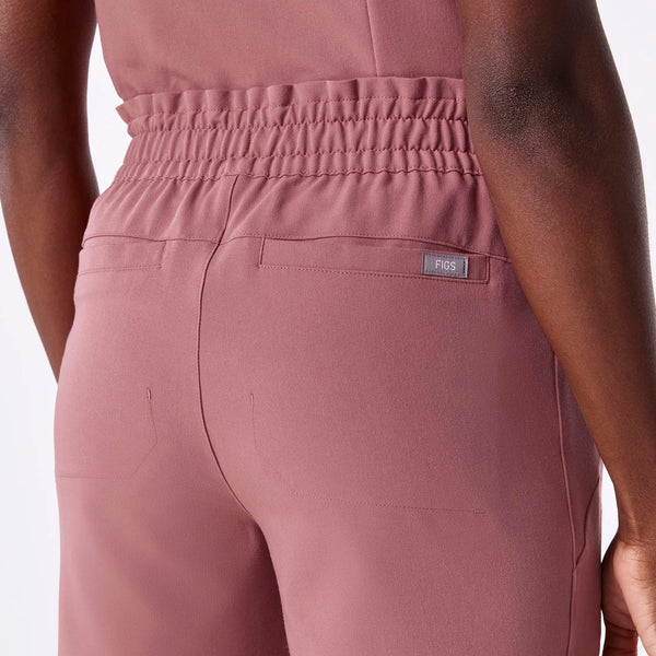Women's Mauve Davia High-Rise Straight-Leg - Petite Scrub Pant