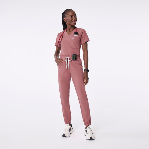 women's Mauve Regina High Waisted Slim Jogger - Scrub Pant