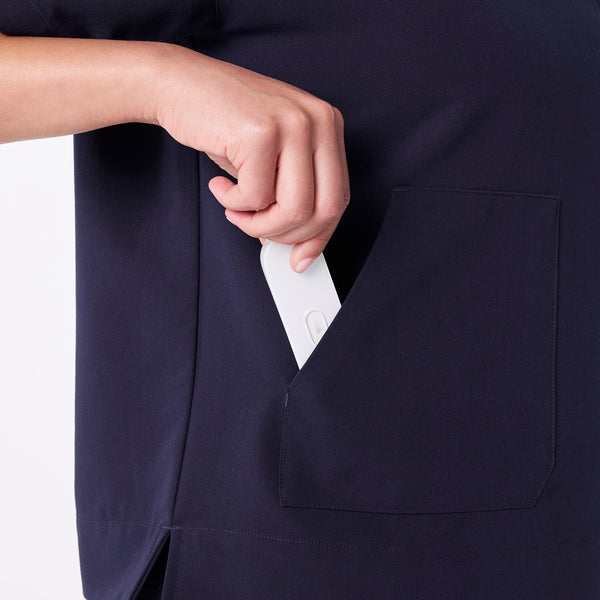 women's Navy Canela Crewneck - Scrub Top