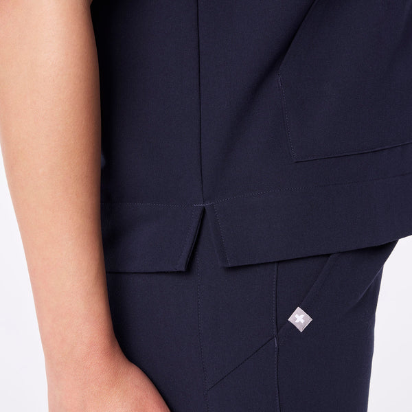 women's Navy Canela Crewneck - Scrub Top