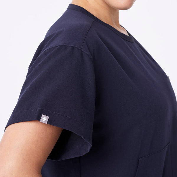 women's Navy Canela Crewneck - Scrub Top